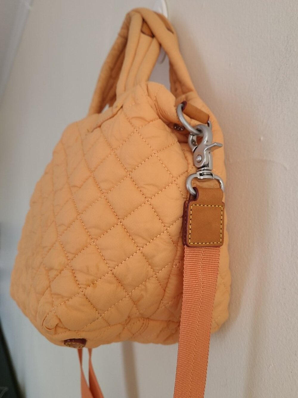 MZ Wallace Mini Metro Tote Deluxe Bag Peach Orange - Picture 4 of 9